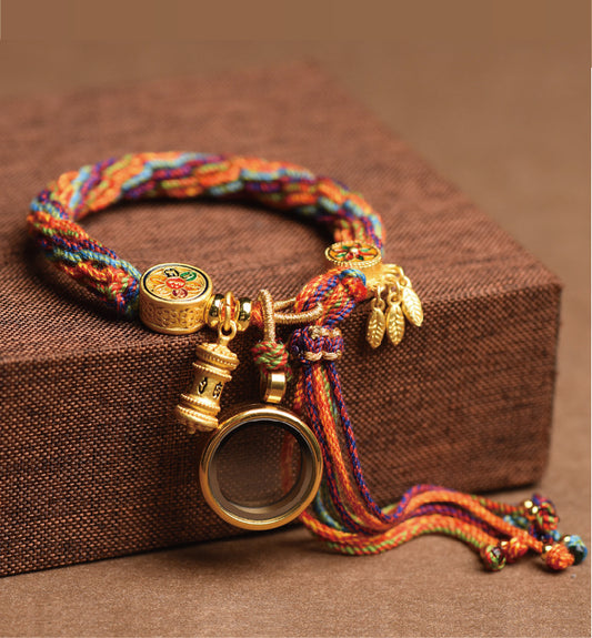 Tibetan Om Mani Padme Hum Colorful Knot Luck Bracelet