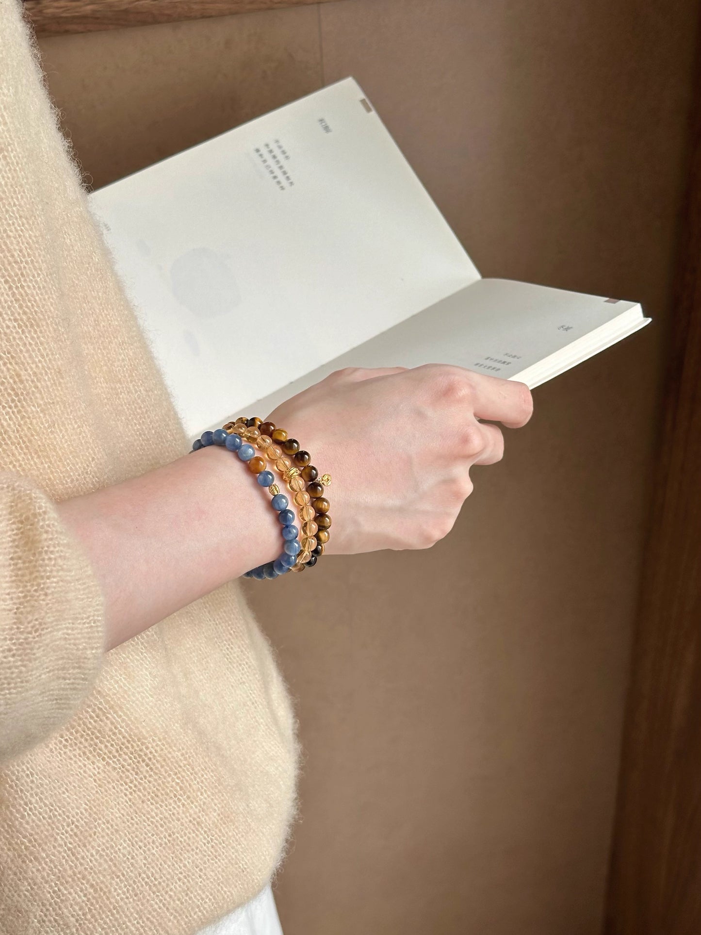 Citrine & Tiger’s Eye Bracelet – Double Wrap for Luck & Wealth