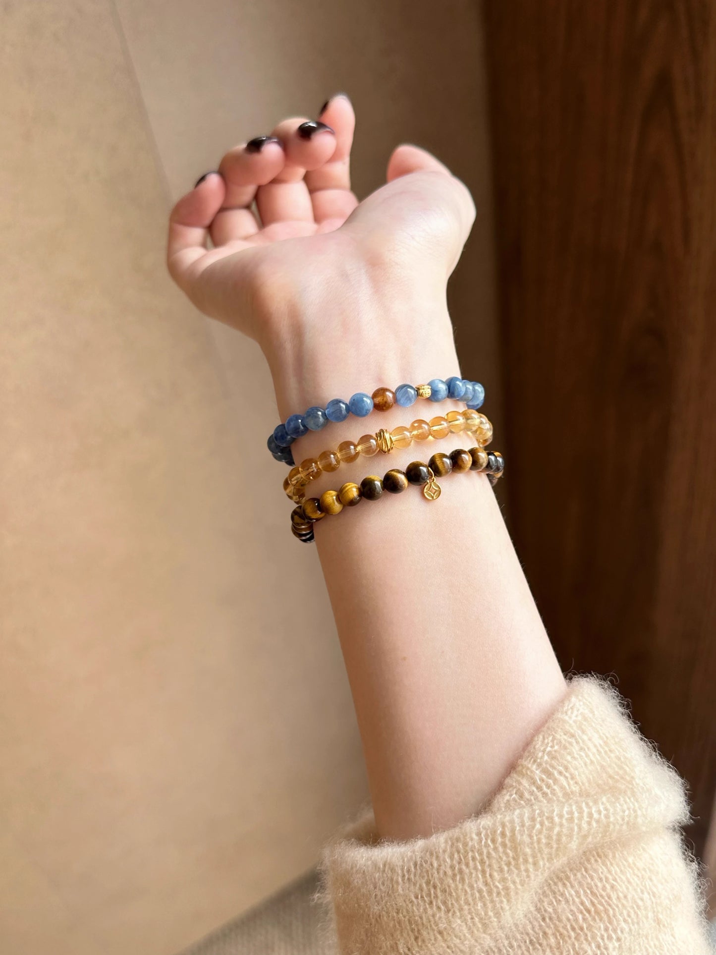 Citrine & Tiger’s Eye Bracelet – Double Wrap for Luck & Wealth