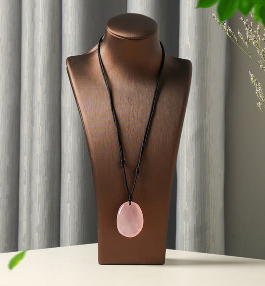 Handmade Rose Quartz Teardrop Pendant