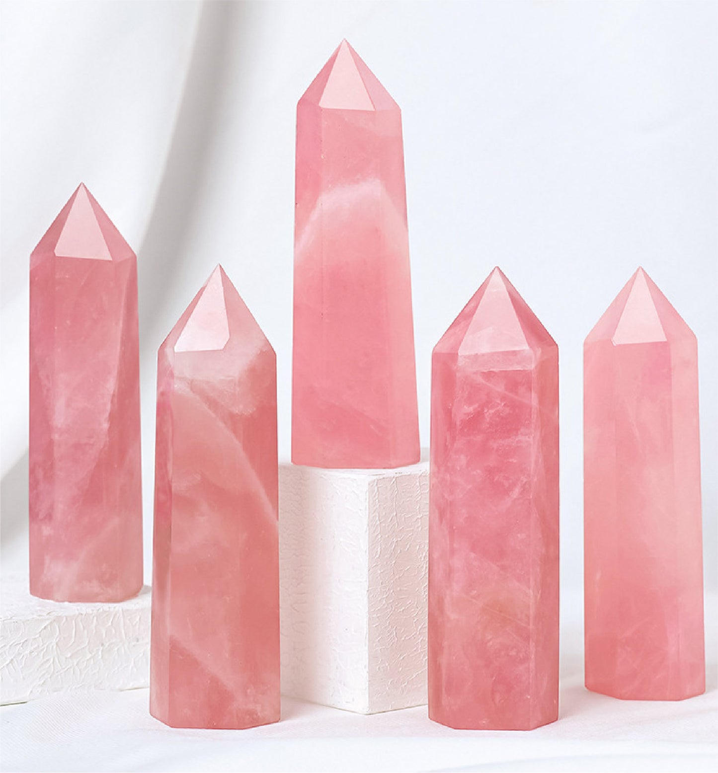 Rose Quartz Crystal Tower