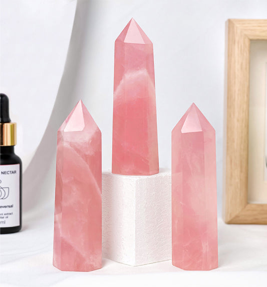 Rose Quartz Crystal Tower