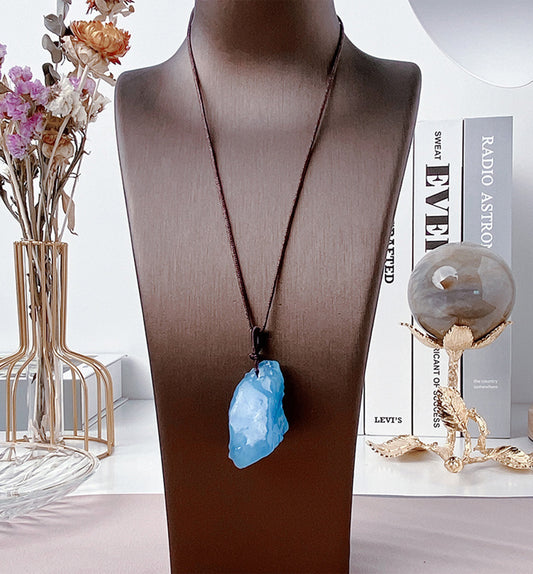 Aquamarine Raw Crystal Pendant
