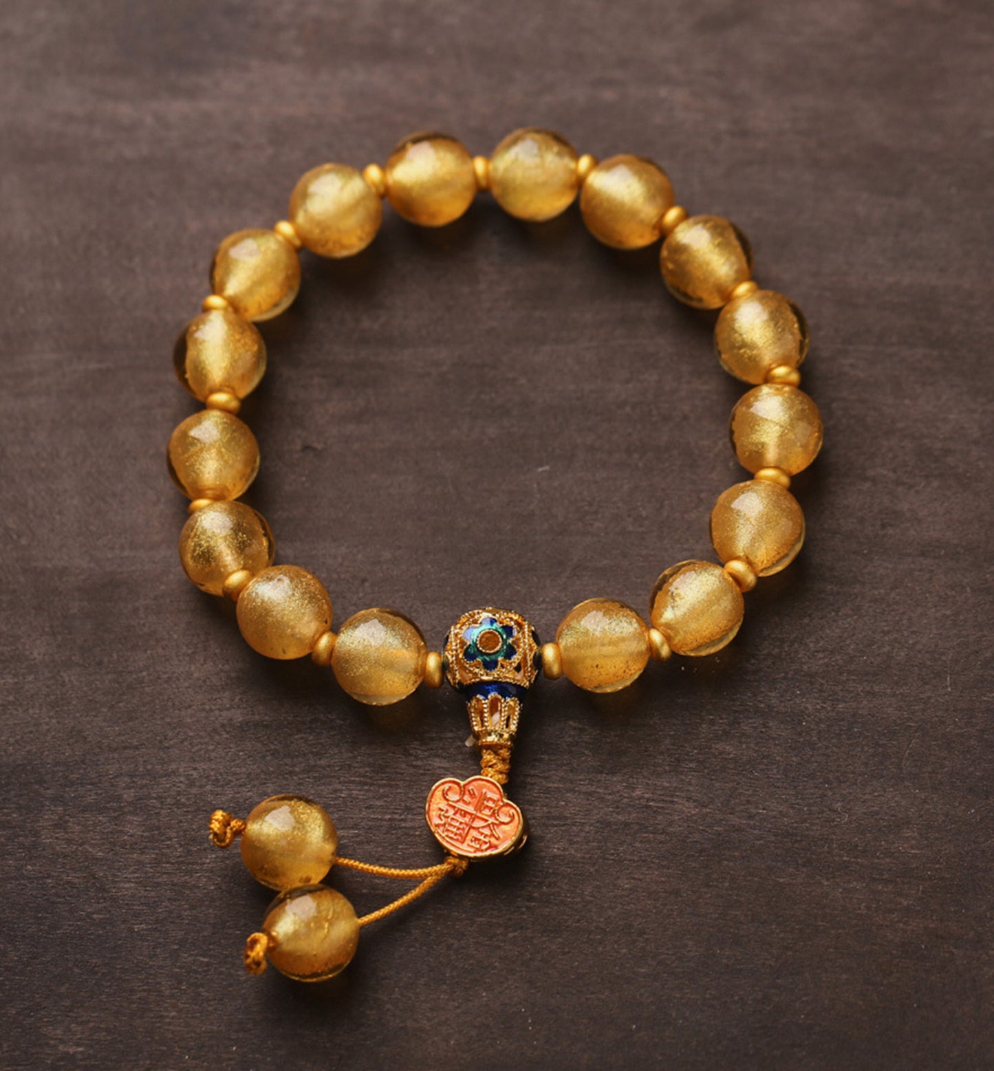 Gold Foil Crystal Bracelet