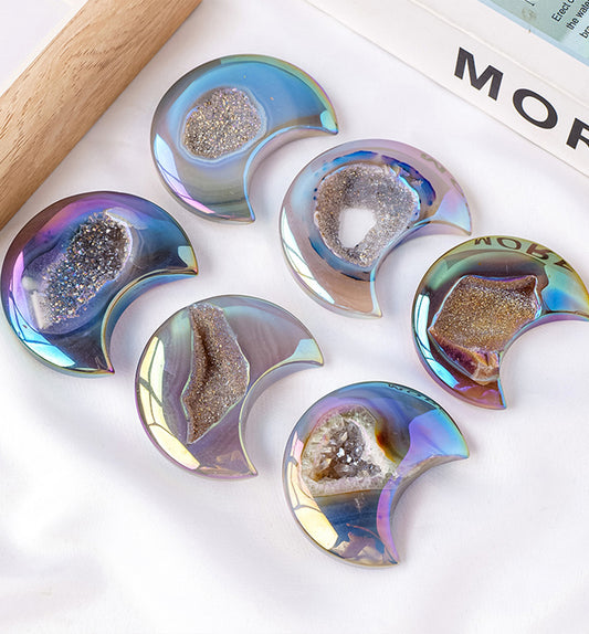 Electroplated Agate Geode Moon