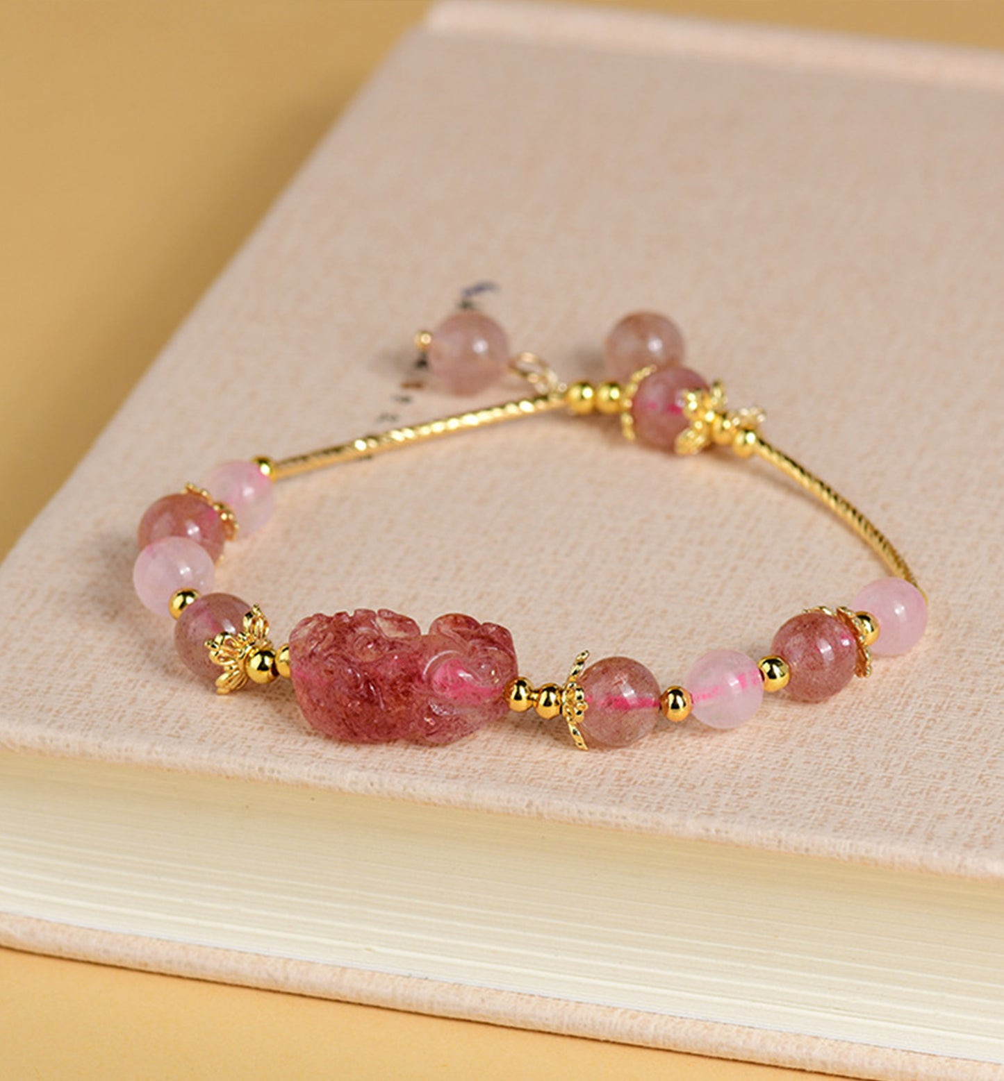 Rose Quartz & Strawberry Quartz Bracelet