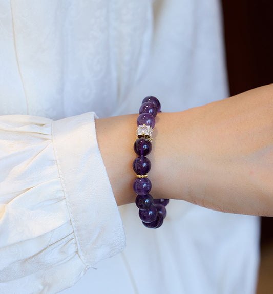 Nine Purple Flame Crystal Bracelet