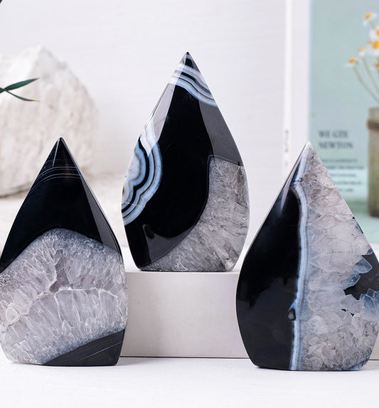 Black Onyx Flame Geode