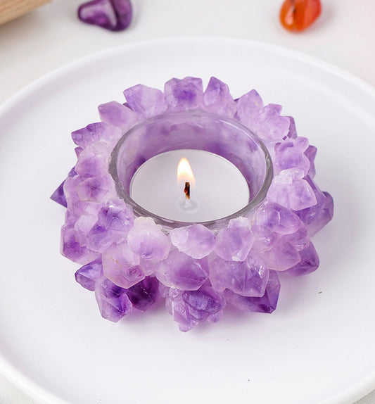 Amethyst Candle Holder (Candle Not Included)