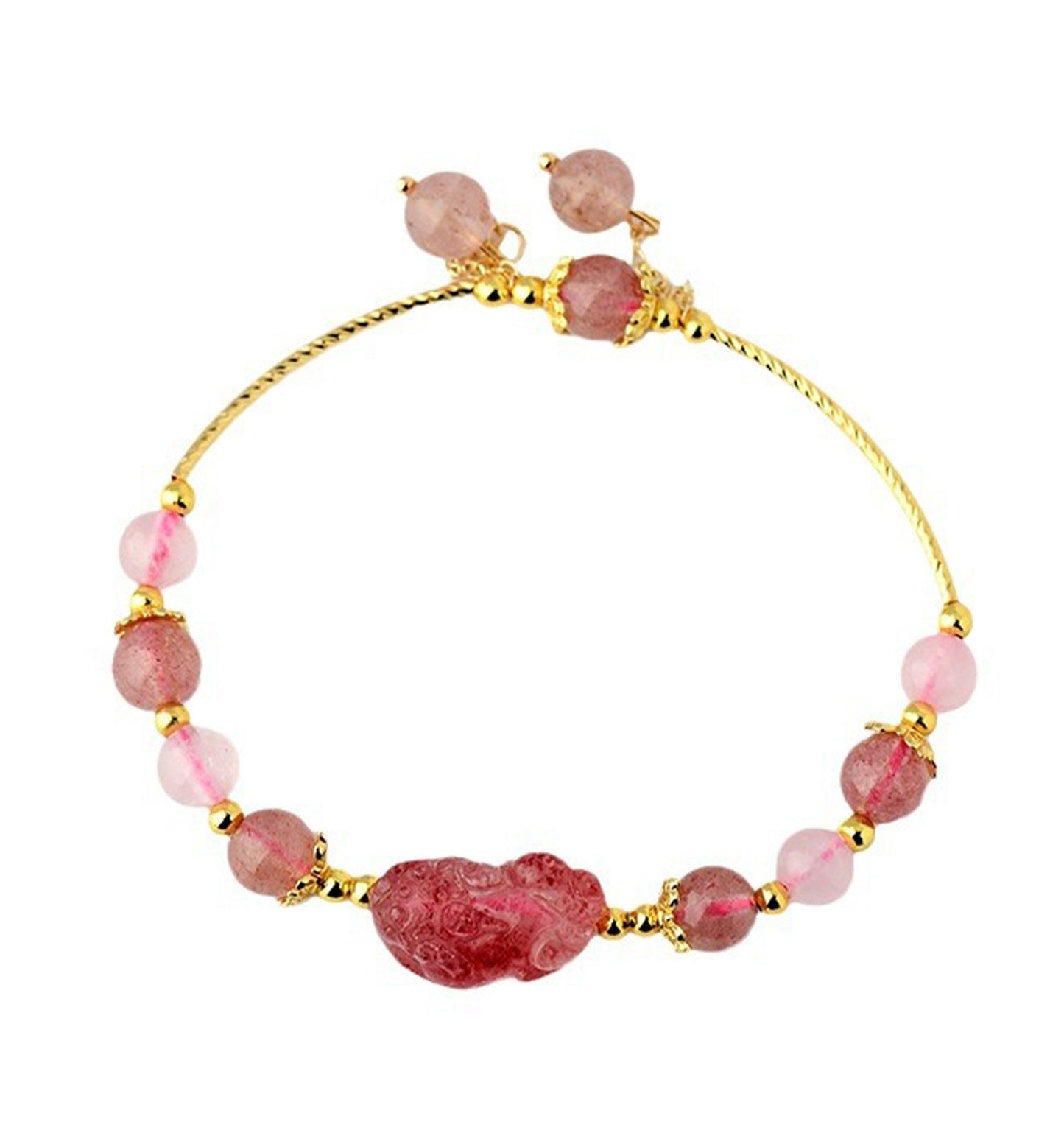 Rose Quartz & Strawberry Quartz Bracelet