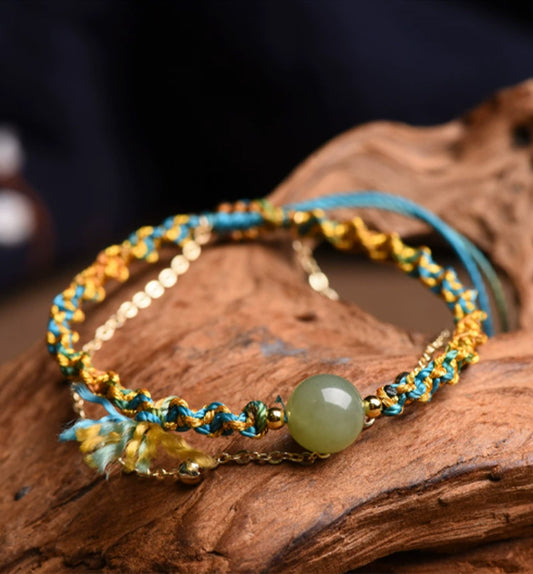 Hetian Jade Wellness Charm Bracelet