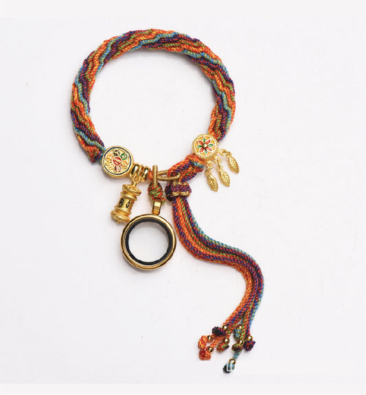 Tibetan Om Mani Padme Hum Colorful Knot Luck Bracelet