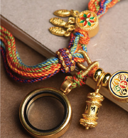 Tibetan Om Mani Padme Hum Colorful Knot Luck Bracelet