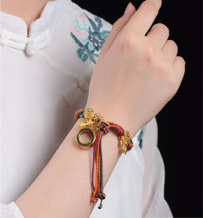 Tibetan Om Mani Padme Hum Colorful Knot Luck Bracelet