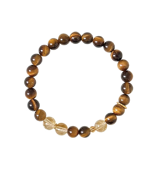 Natural Tiger’s Eye & Citrine Bracelet – Wealth & Energy Boost