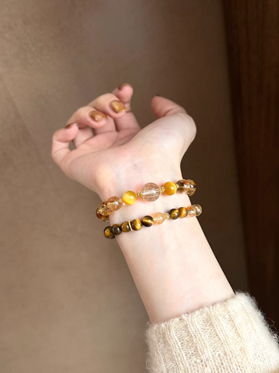 Natural Tiger’s Eye & Citrine Bracelet – Wealth & Energy Boost