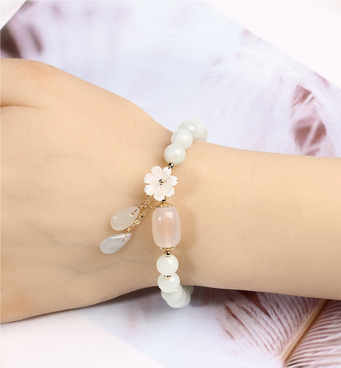 Jade Blossom Serenity Bracele