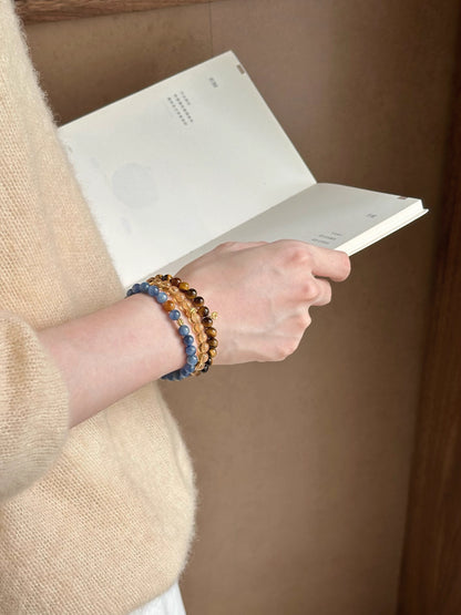 Citrine & Tiger’s Eye Bracelet – Double Wrap for Luck & Wealth