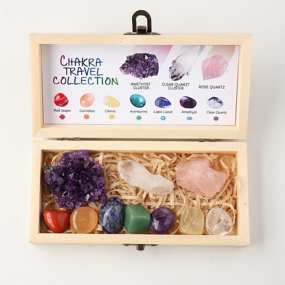 Seven Chakra Gemstone Wooden Box Set