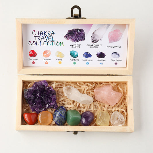 Seven Chakra Gemstone Wooden Box Set