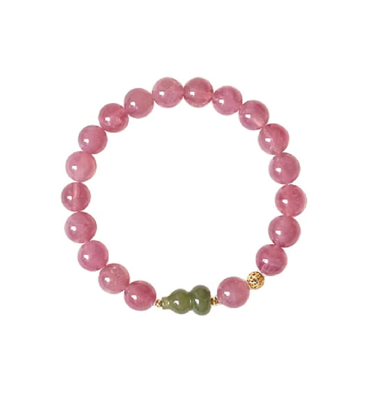 Pink Jade & Rose Quartz Bracelet – Love Attraction& Charm