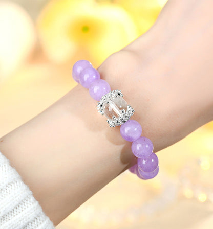 Lavender Amethyst & White Quartz bracelet