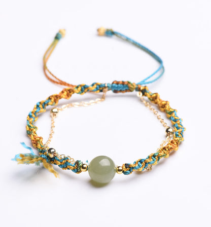 Hetian Jade Wellness Charm Bracelet