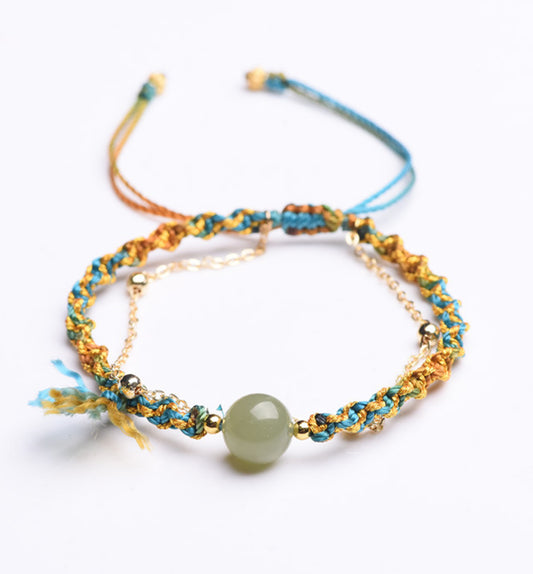 Hetian Jade Wellness Charm Bracelet