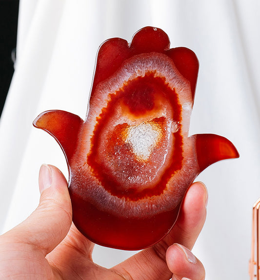 Palm-Shaped Red Agate Geode
