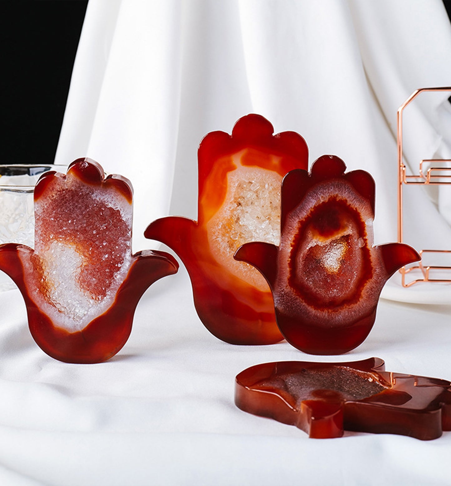 Palm-Shaped Red Agate Geode