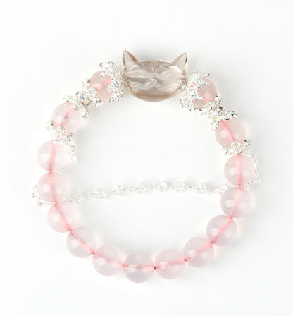Rose Quartz & Clear Quartz Fox Bracelet