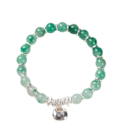 Jade Bracelet with Money Bag Pendant