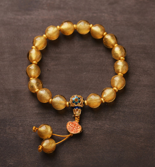 Gold Foil Crystal Bracelet