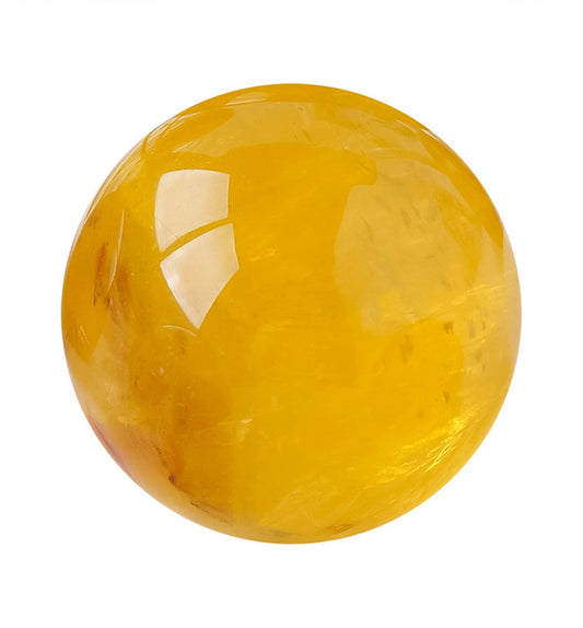 Yellow Fluorite with Lepidolite Sphere