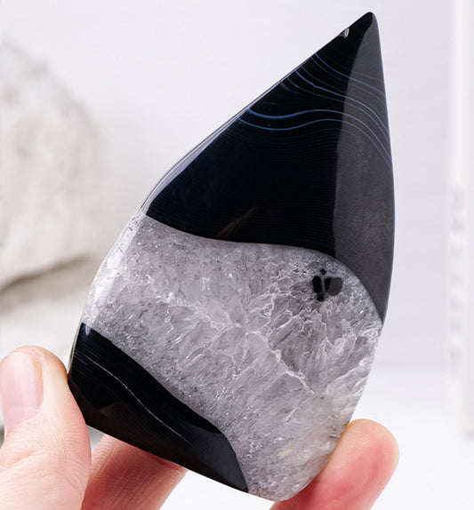 Black Onyx Flame Geode