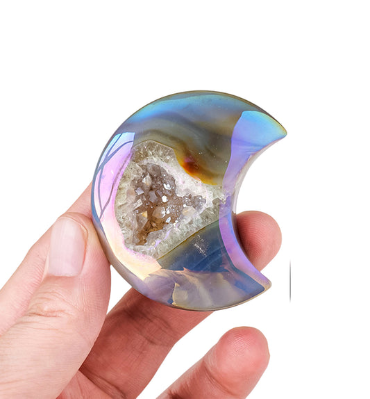 Electroplated Agate Geode Moon