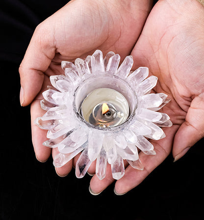 Clear Quartz Candle Holder (Candle Not Included)