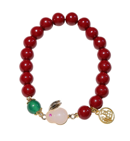 Prosperous Rabbit Cinnabar Bracelet