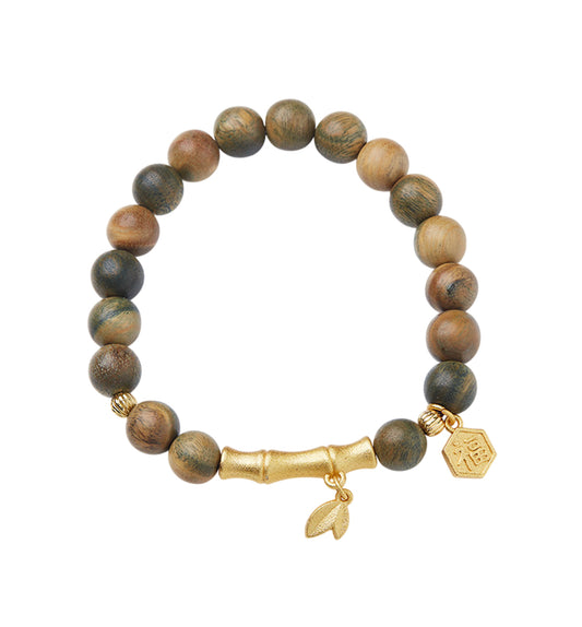 Green Sandalwood & Golden Bamboo Bracelet