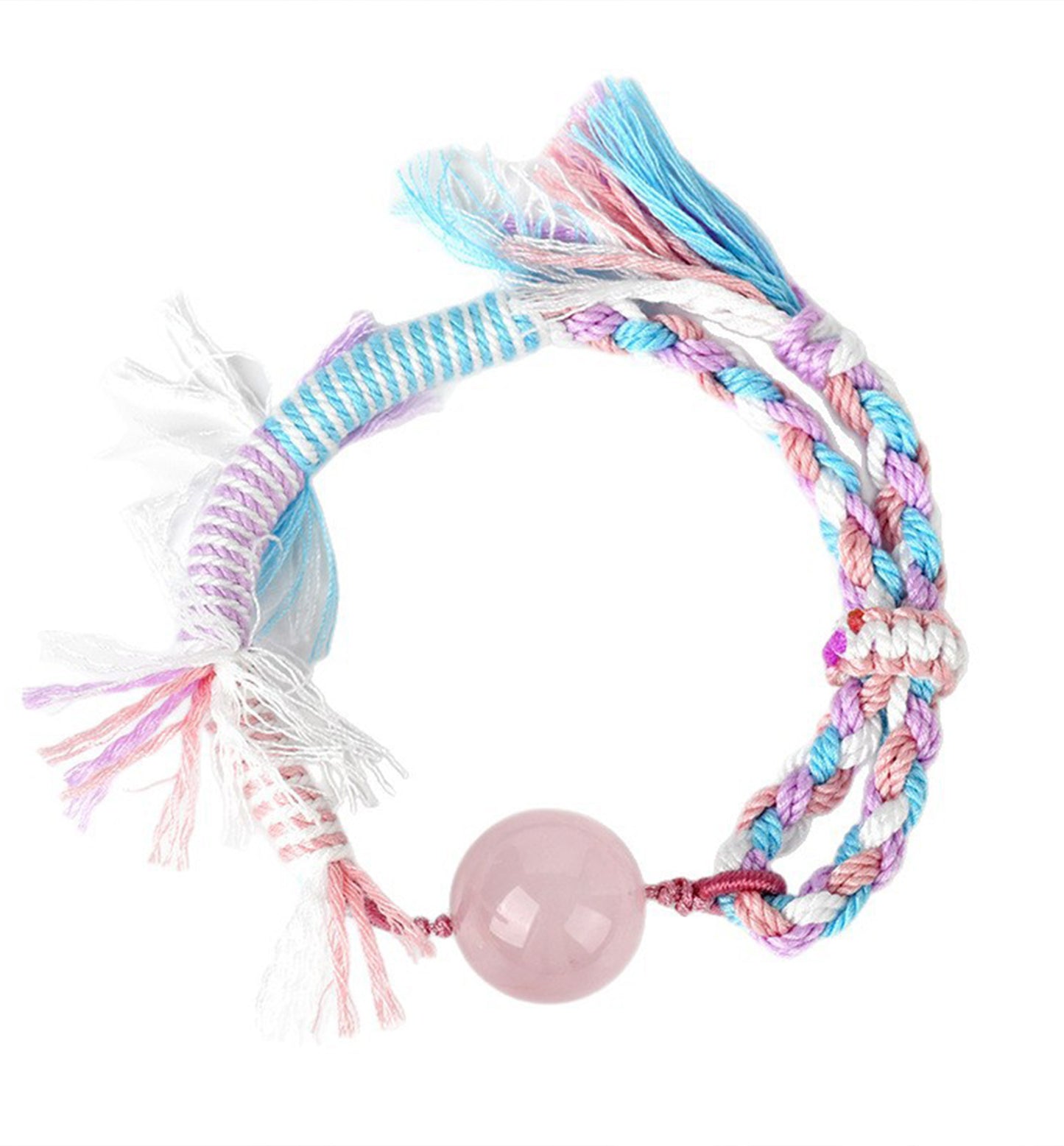 Handwoven Rose Quartz Bracelet